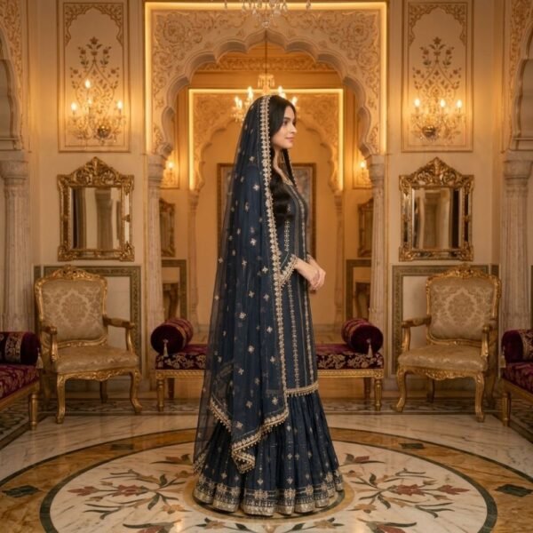 chiffon-sharara-suit-navy-blue-1000-side chiffon-sharara-suit-navy-blue-1000-side